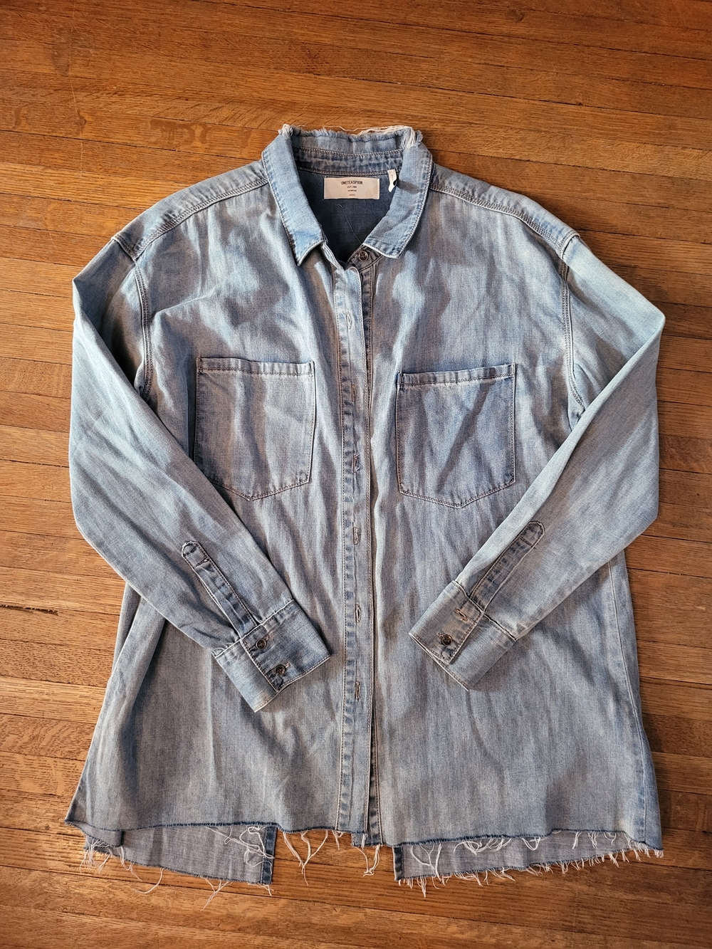 Anthropologie Oneteaspoon Light Blue Denim Button-Up Shirt